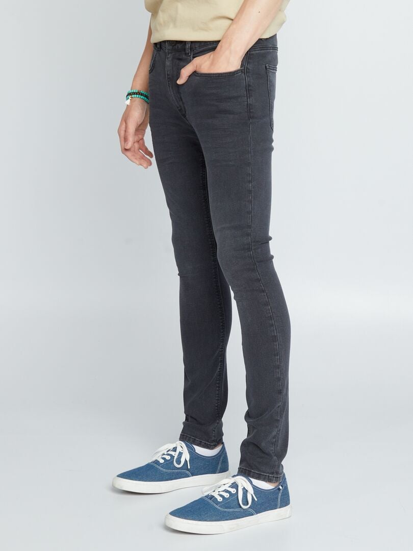 Pantalones vaqueros ajustados elásticos - 5 bolsillos - GRIS