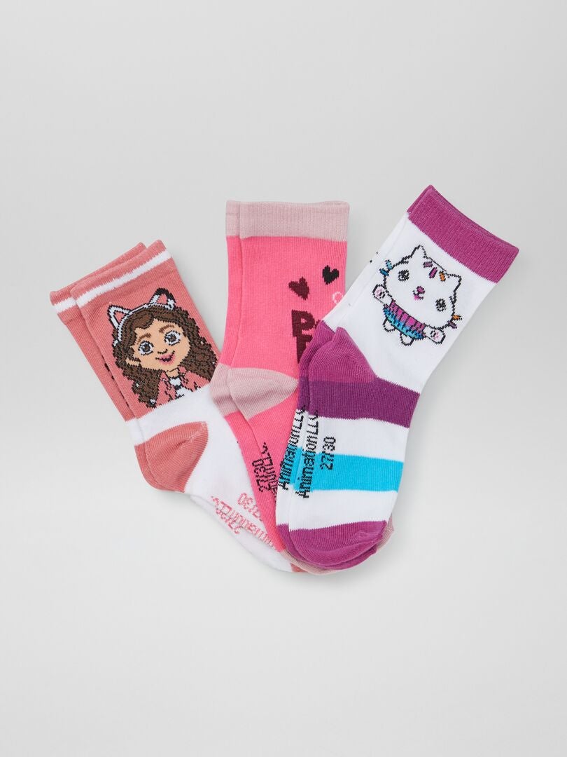 Juego de calcetines para casa de muñecas de Gabby - 3 pares - ROJO