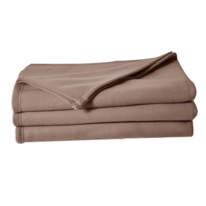Fleece deken 210 x 230 cm taupe