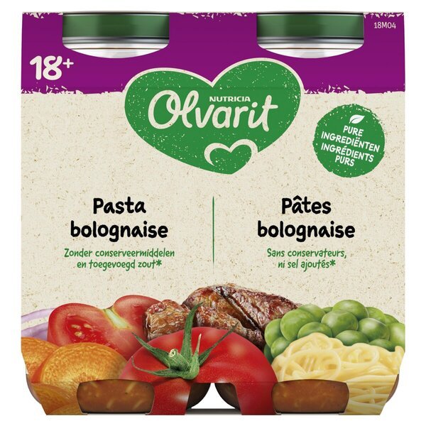 Olvarit 18M testenine bolonjez v kozarcu<br>2 x 250 g