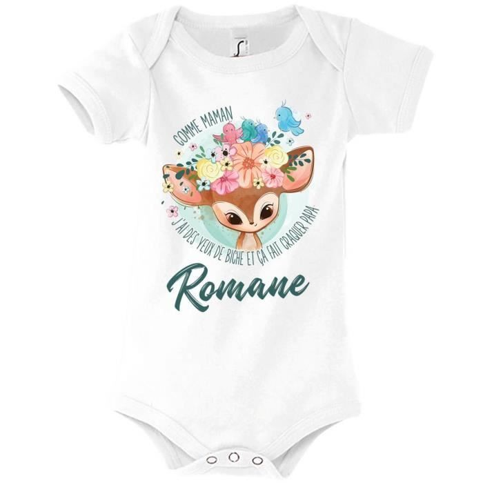 Body para bebé - Romane - Como mamá, ojos de gacela - Blanco - Niña - De 0 a 2 años