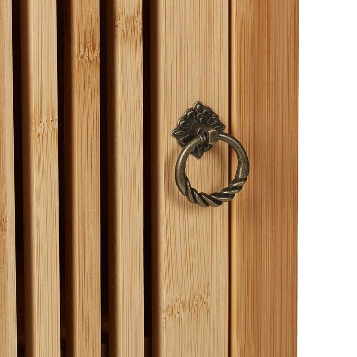 Relaxdays Rangement salle de bain, meuble à accrocher avec étagère, HxLxP : 60x34,5x21 cm, bambou & MDF, nature - blanc