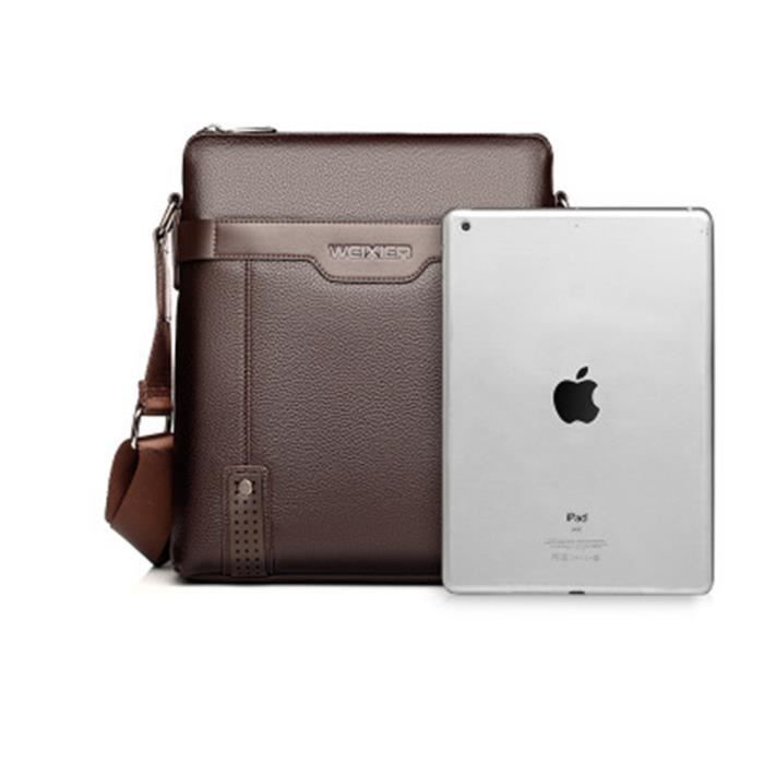 Bolso de hombro - Marrón - Piel sintética - 28x25x6 cm - Estilo ejecutivo - Para hombre