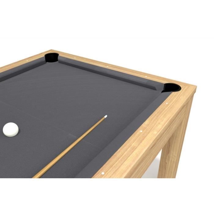 Meyer TableBillard - 6FT Convertible Dining Table/Billiard Table - Beech - Grey Cloth - 183 x 103 x 80.5 cm