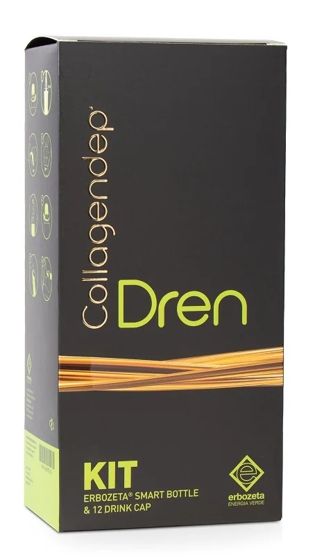ERBOZETA Kit de démarrage Erbozeta Collagendep Dren Bouteille intelligente et 12 bouchons