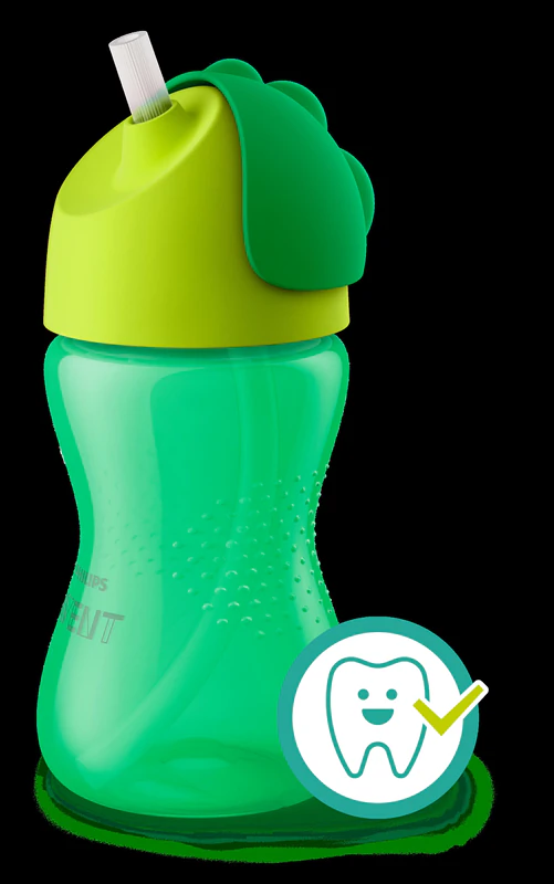 Copo Philips Avent Bendy Straw SCF798/01 para bebês a partir de 12 meses com canudo flexível.