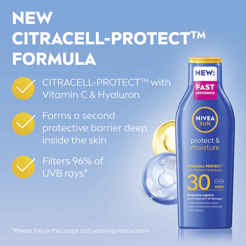 NIVEA SUN Mitrinošs mitrinošs saules aizsarglosjons ar SPF 30