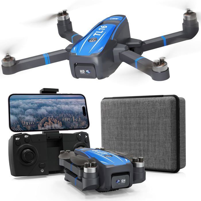 Dron - TRAHOO - TL16 - Cámara 4K HD - Posicionamiento por flujo óptico - Wi-Fi integrado