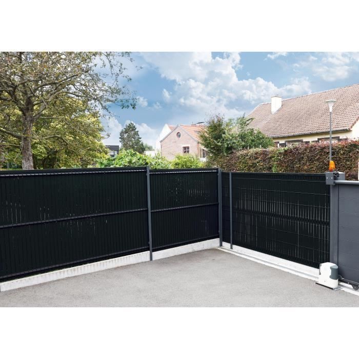 Privacy screen slat kit - NATURE - For rigid fence panels - Opacity 4/5 - 1.525 x 2.50 m - Black