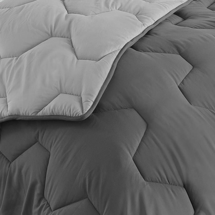 Edredón bicolor IDMARKET ABBY de 140x200 cm, gris claro y gris, 300 g