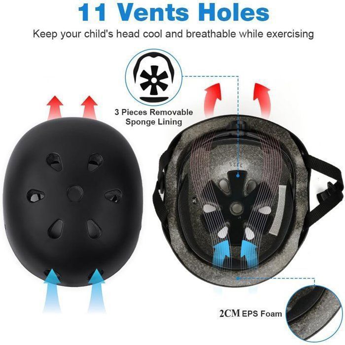 Casco de bicicleta infantil ajustable de 48-56 cm, casco para niñas y niños de 3 a 8 años, casco protector para ciclismo, patinaje en línea, monopatín y patinete.