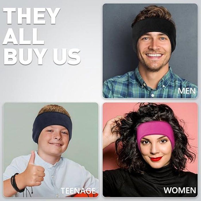 Earmuffs for men, women and children – Winter headwear for running, cycling and skiing in cold weather, grey
