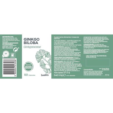 Wells Ginkgo Biloba -suorituskykyä parantava lisäravinne 50 kapselia
