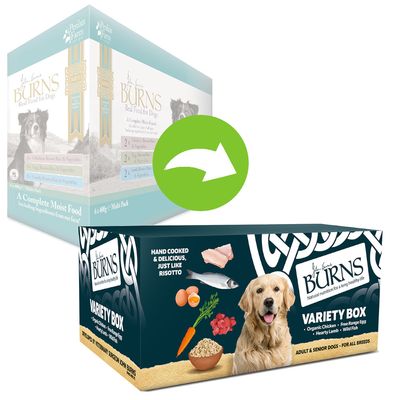 Burns Sortenbox Nassfutter für Hunde, 6 x 395 g
