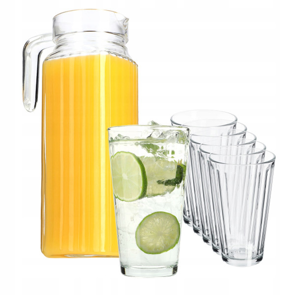 Kadax Dzbanek 1,1L   6 Szklanek 360ml Do Wody Soku