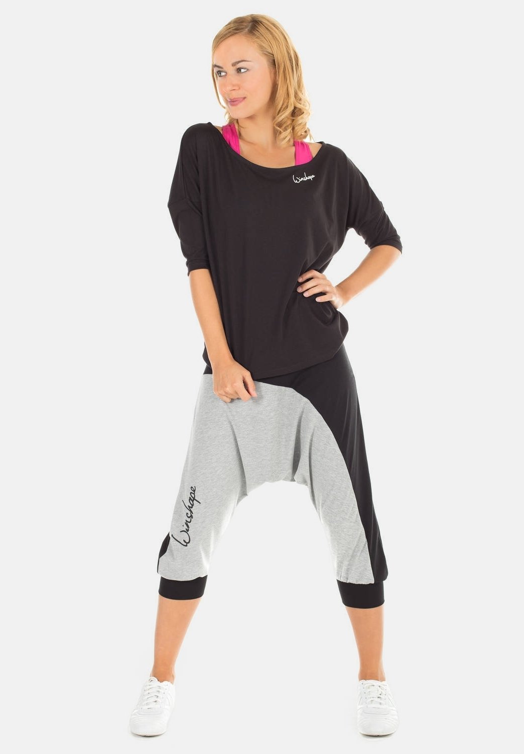 Winshape 3/4 ARM - Urheilupaita - black
