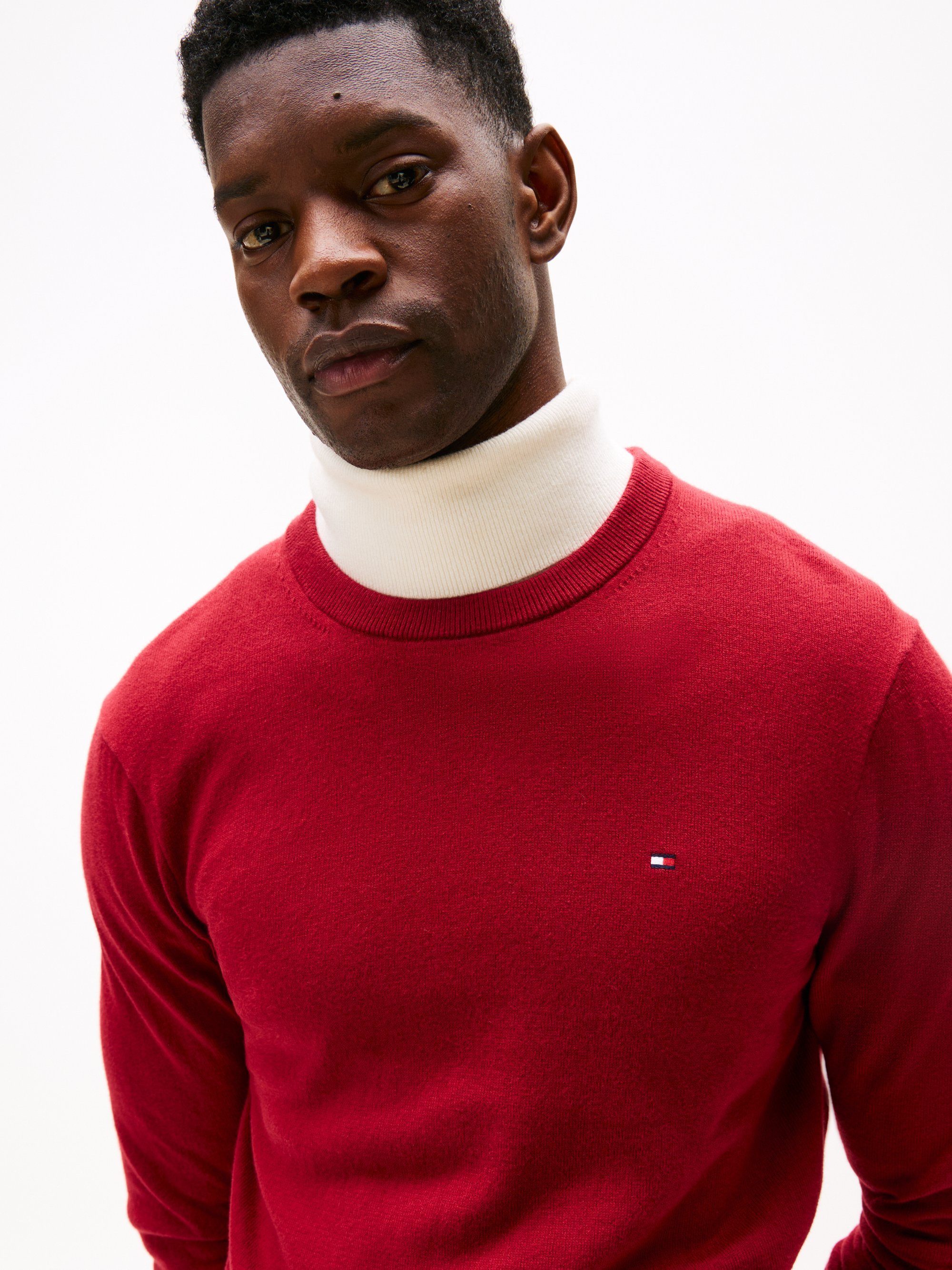 Tommy Hilfiger PIMA CREW NECK - Trui - regatta rood