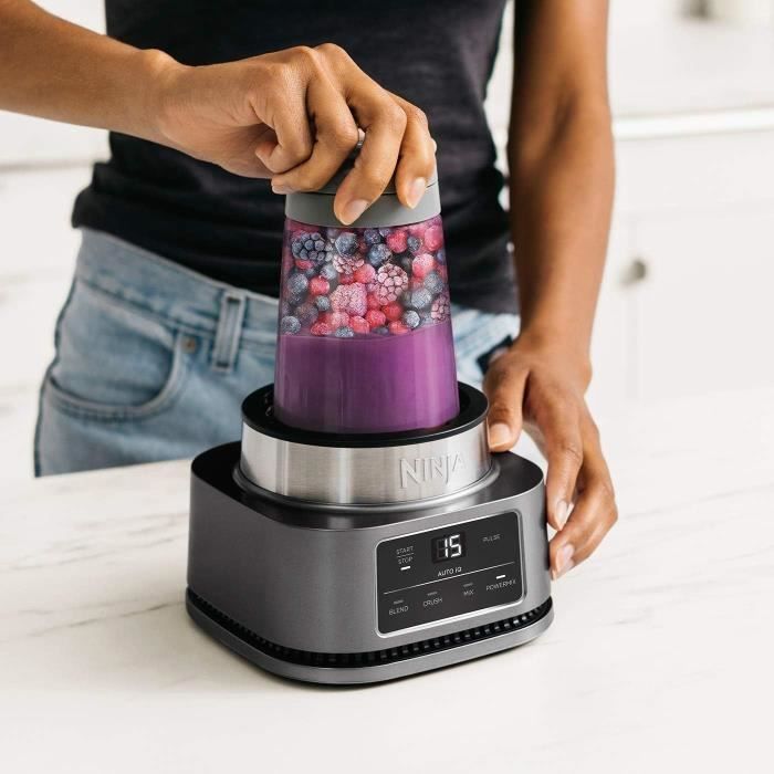 Liquidificador 2 em 1 - NINJA - CB100EU - 1100 W - Copo de 700 ml - Tigela de 400 ml - Prata