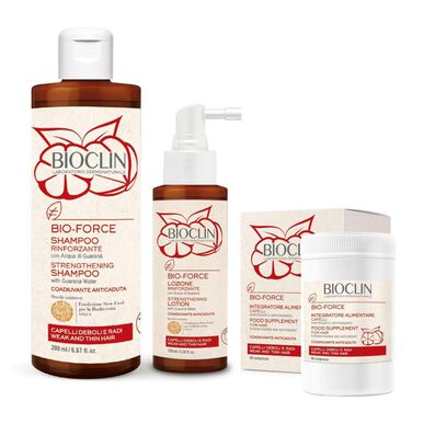 Champú fortalecedor Bioclin Bio-Force, champú fortificante y revitalizante para cabello fino, 200 ml