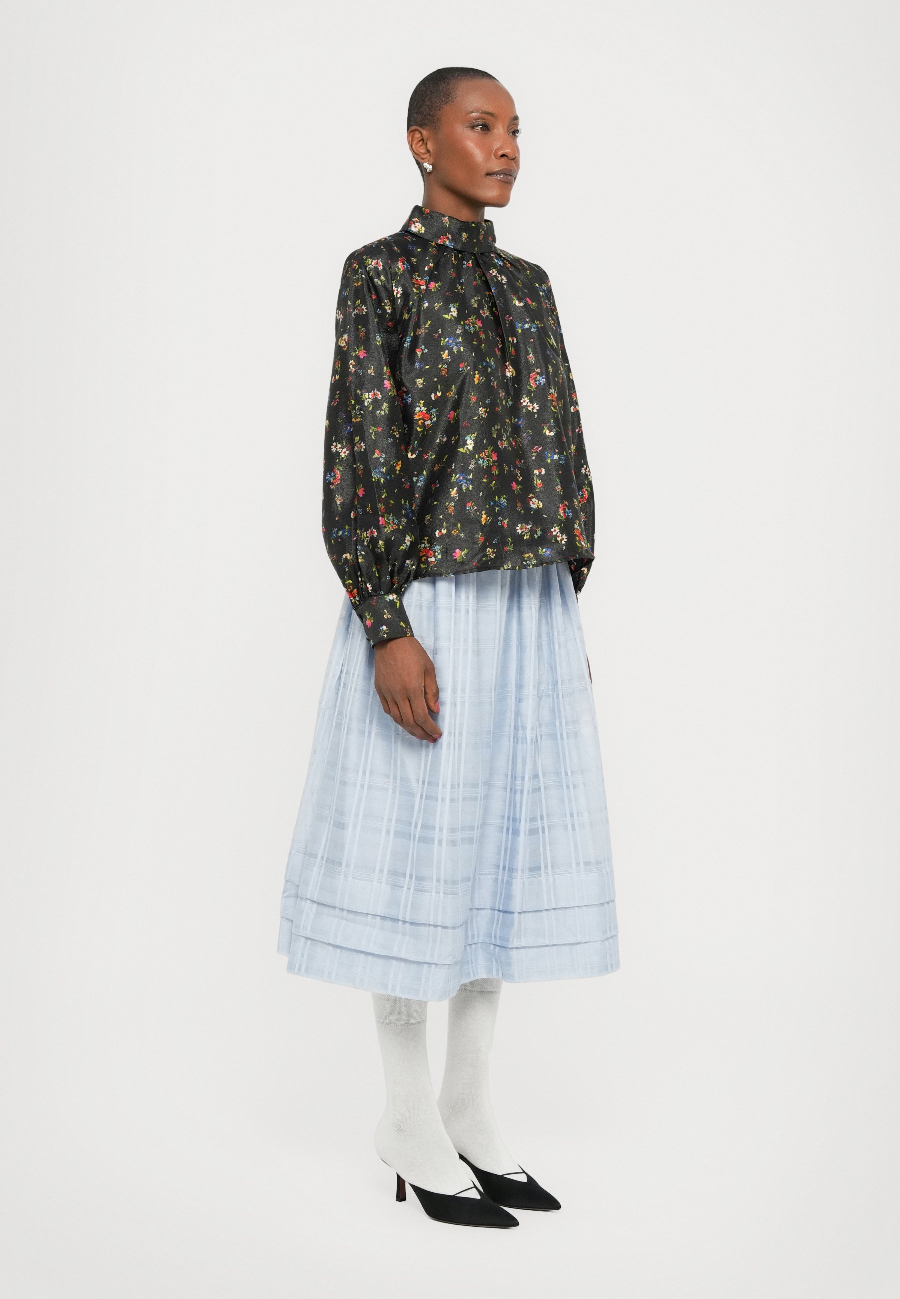 Stine Goya Blouse met lange mouwen en platte textuur - zwart