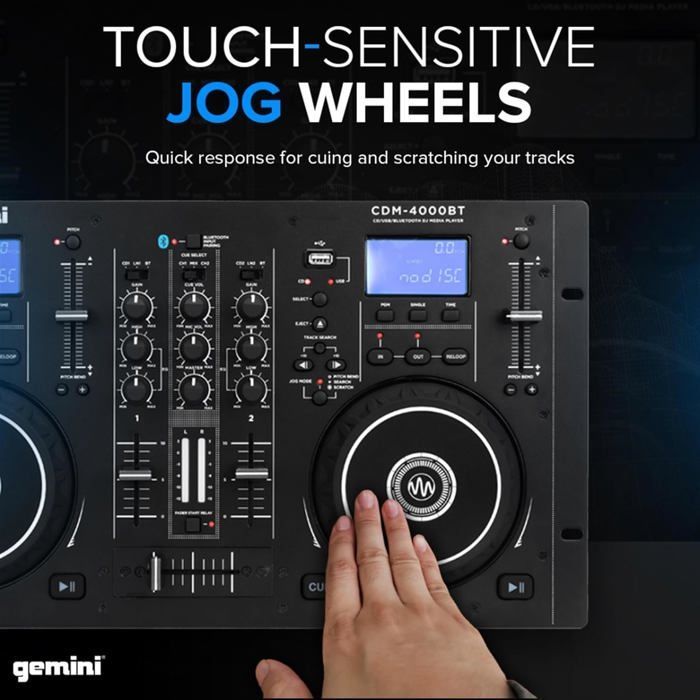 CDM-4000BT Player - GEMINI SOUND - USB/CD DJ - Bluetooth - Dual Decks - Economy