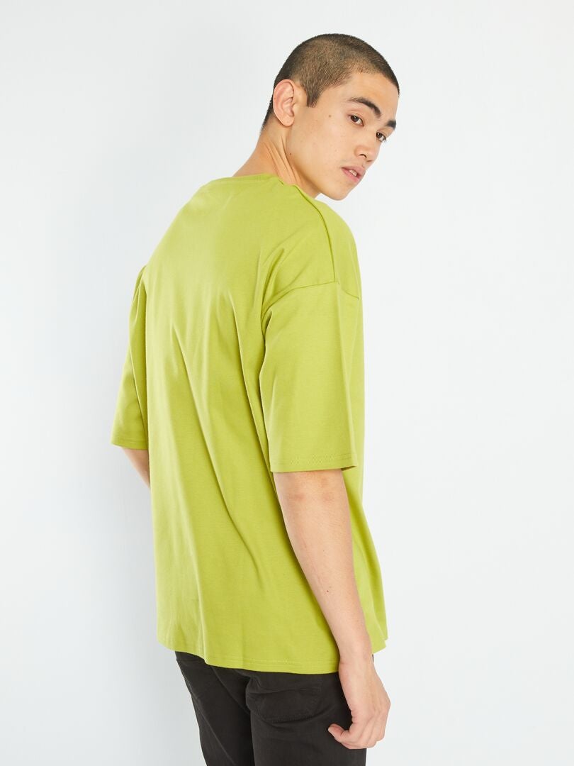 T-shirt met borstzak - Khaki