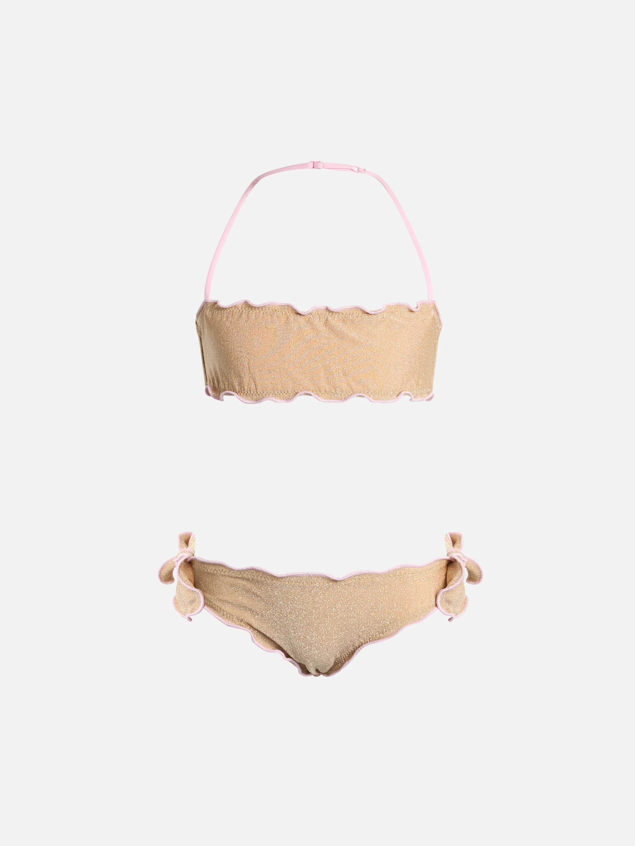 Emy klassieke bandeau bikini voor meisjes in lurex