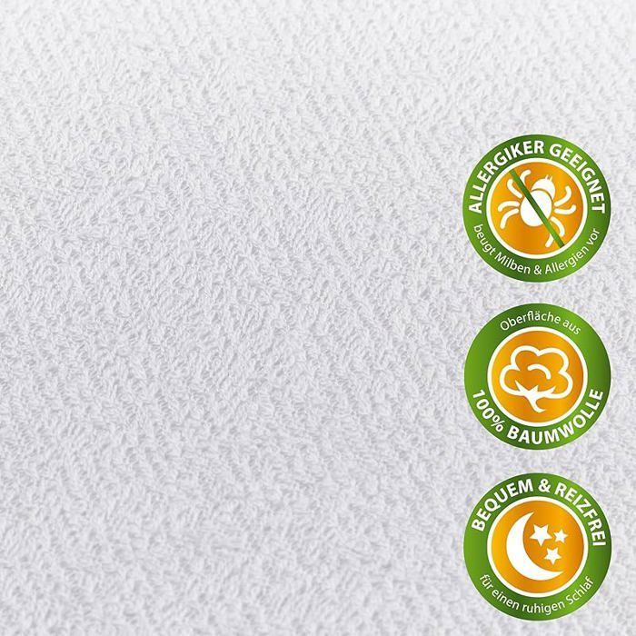 1x Waterproof Mattress Protector 70x140 cm Oeko-TEX Certified Waterproof & Breathable Mattress Topper 1x Mattress Protector 70x140