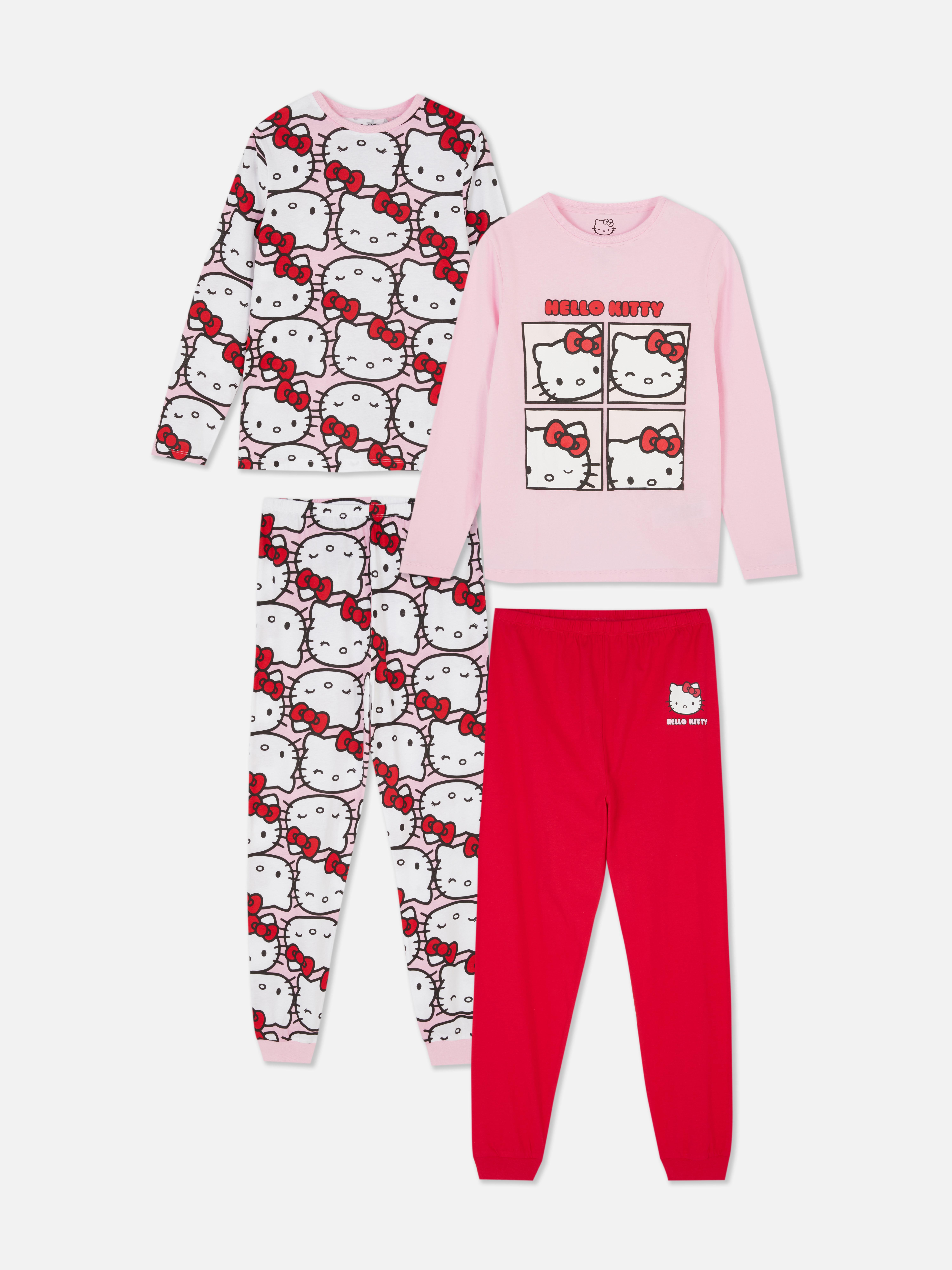 Lange Hello-Kitty-Pyjamas, 2er-Set Zwei langärmelige Hello-Kitty-Pyjamas