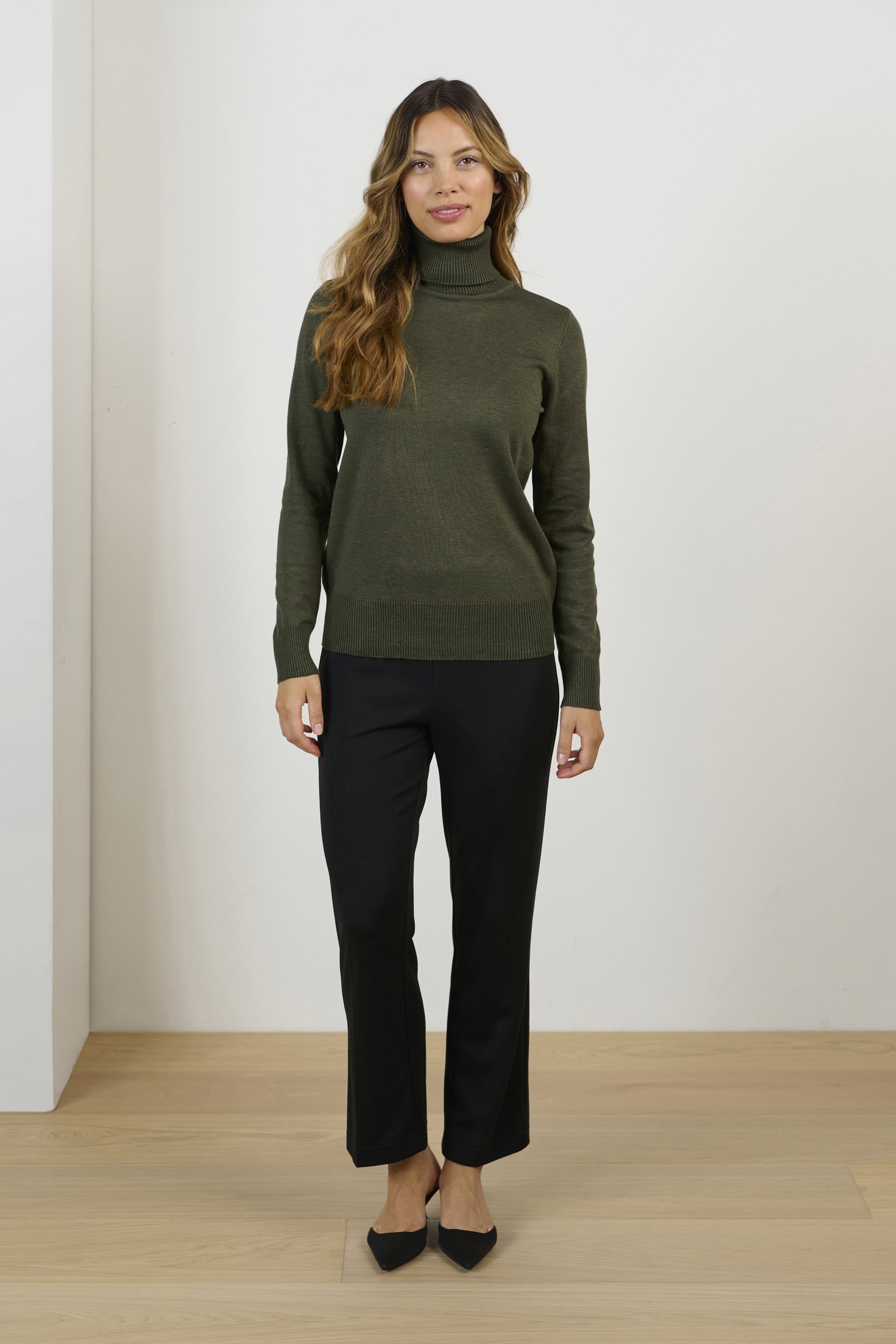 Saint Tropez Maglione a collo alto - verde militare mélange