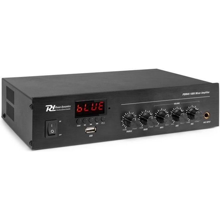 Amplifier - POWER DYNAMICS - PDM45 - 100V - 45W - Bluetooth, MP3, USB, AUX, remote control