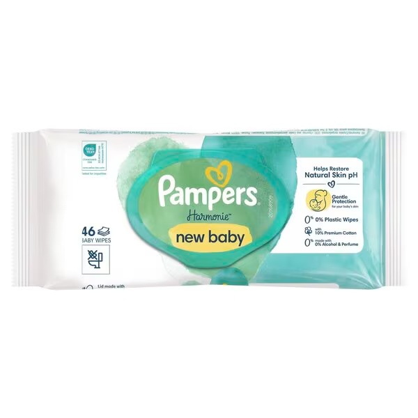 Pampers Harmonie New Baby mitrās salvetes<br>46 gab.