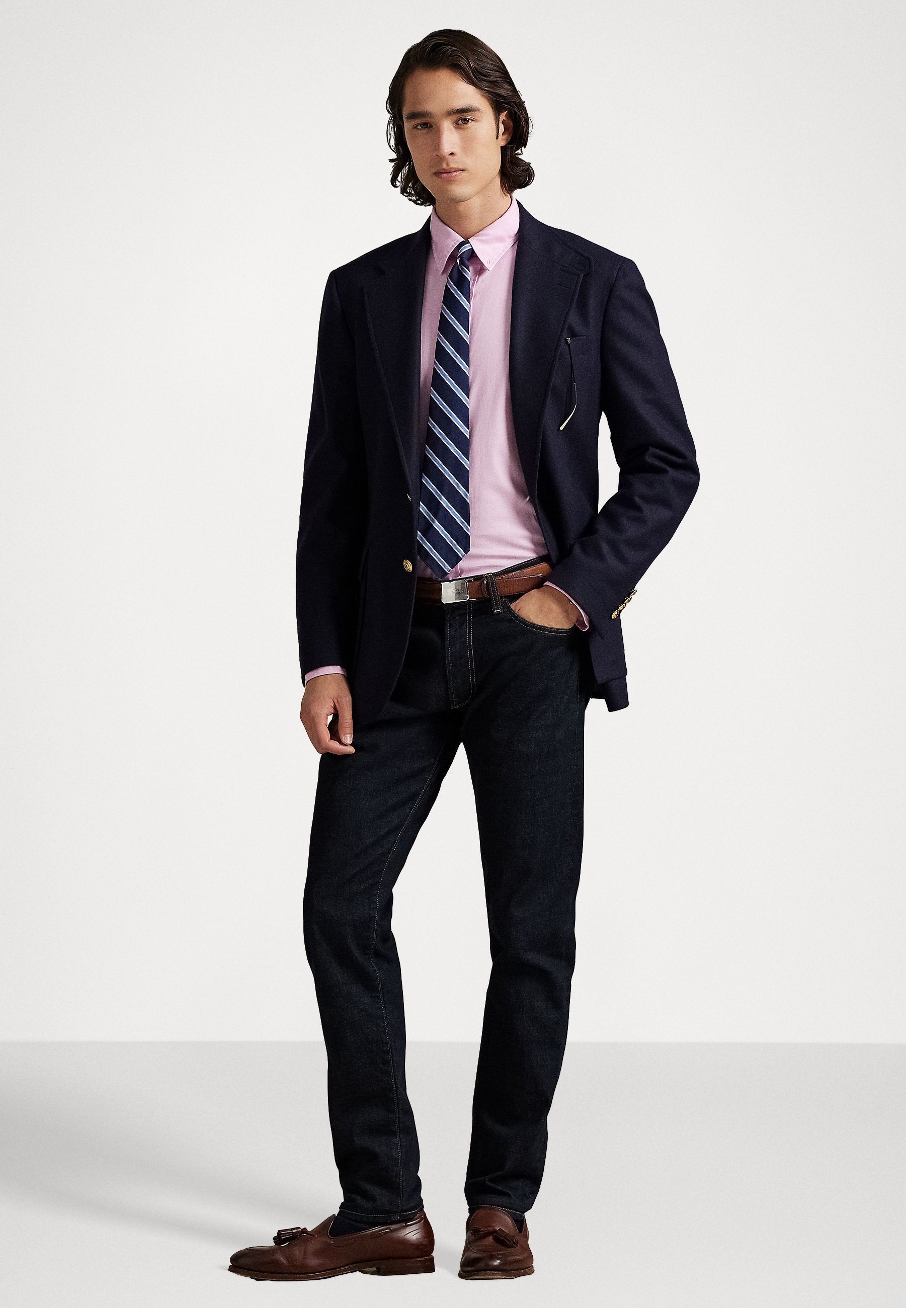 Camicia Polo Ralph Lauren CUSTOM FIT STRETCH OXFORD - Rosa