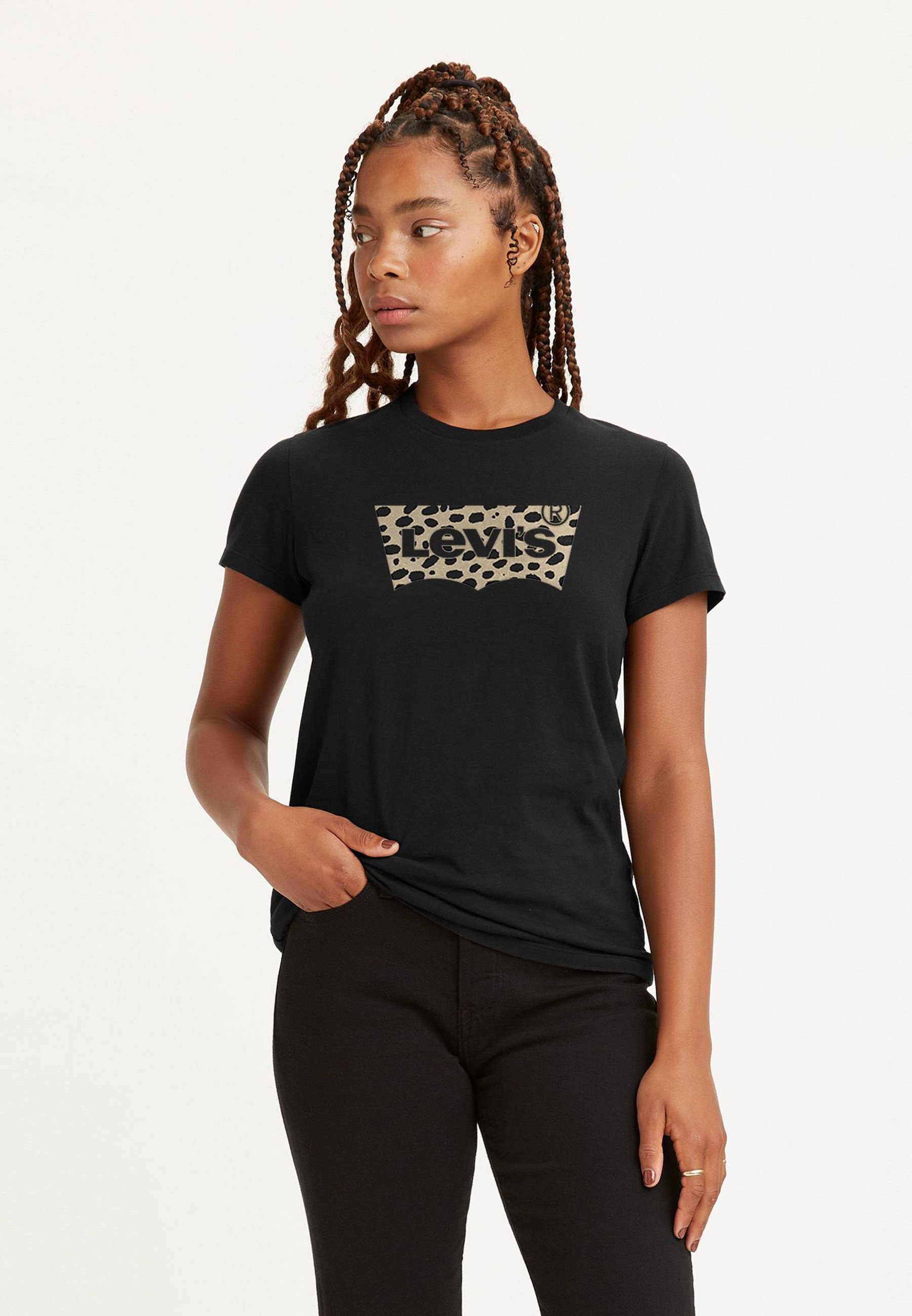 Levi's® THE PERFECT TEE - T-shirt met print - zwart