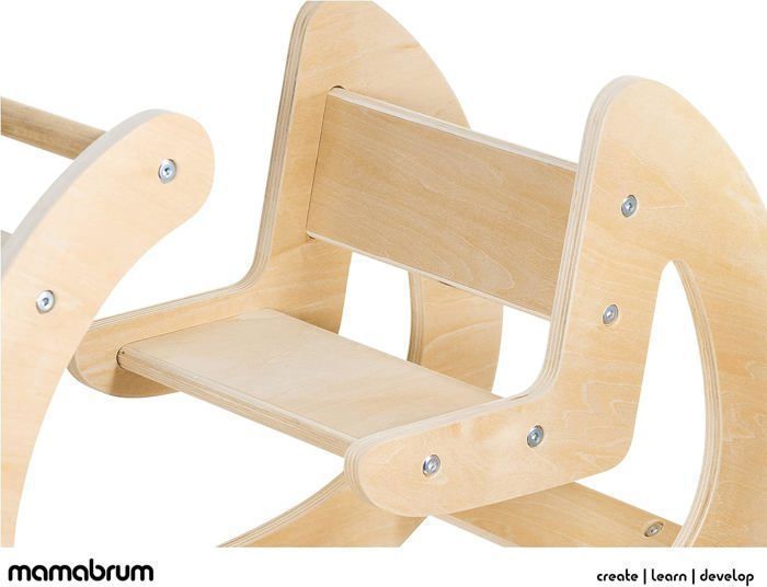 Houten Montessori-schommel voor kinderen - Speelruimte - Max. 25 kg + 12 maanden - Mamabrum - Leuk schommelspeelgoed - Schommelstoel