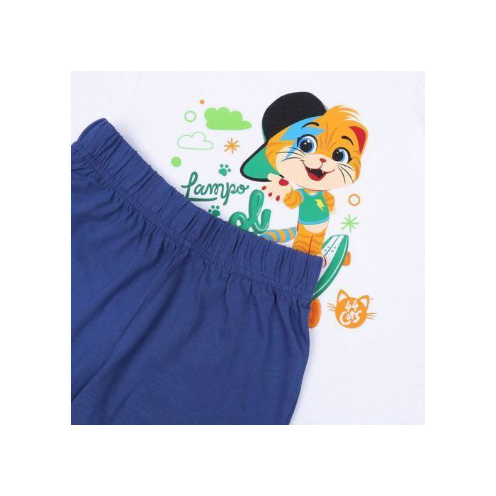 Lampo 44 Katten, katoenen pyjama, tweedelige zomerpyjama met korte mouwen, 100% katoen, 104 cm