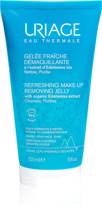 Uriage Eau Thermale Make-up-Entfernungsgel, erfrischendes und reinigendes Gel für fettige und Mischhaut