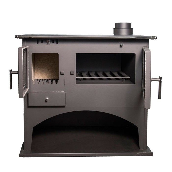 Estufa de leña Viki V05 de 10,5 kW | Horno, termómetro y placa de cocina