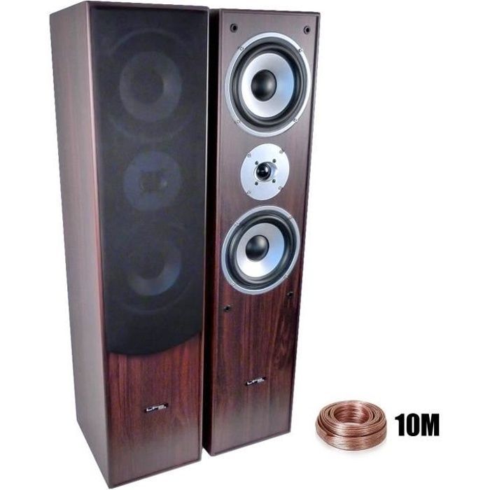 Pair of HiFi/Home Cinema speakers 2x500W L766-WA + 10 meters of transparent cable