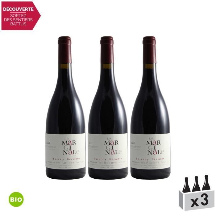 Saumur-Champigny La Marginale Rouge 2017 - Bio - Lot de 3x75cl - Domaine des Roches Neuves - Vin AOC Rouge du Val de Loire - Cépage