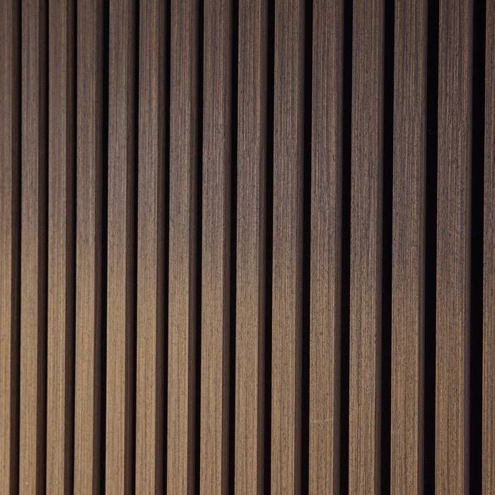 Set van 4 decoratieve akoestische wandpanelen van vilt en walnootkleurig MDF, 60x120cm - Kyoto