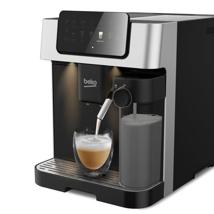 Cafetera con molinillo - BEKO - CEG7304X - 1350 W - 19 bares - Pantalla táctil a color