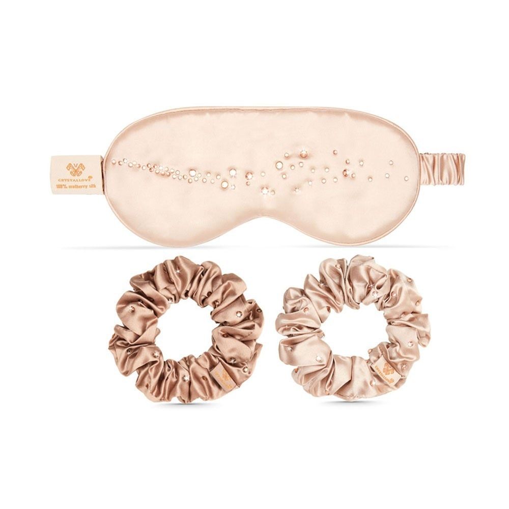 Komplet pripomočkov za nego Crystallove: svilena maska in gumica za lase – 1 kos