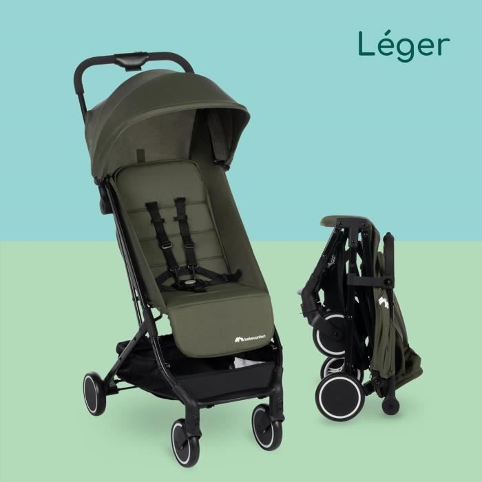 BEBECONFORT SOKO Poussette canne ultra compacte, légère, dès la naissance, jusqu'à 15 kg (3-4 ans environ), Mineral green