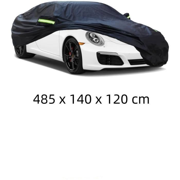 Funda para coche de tela Oxford gruesa, protección solar, contra la lluvia y la nieve, tela Oxford antienvejecimiento, color negro, 485 x 140 x 120 cm.