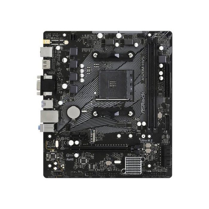 ASRock A520M-HVS Micro-ATX-Mainboard, Sockel AM4, DDR4, M.2, PCIe, NVMe, USB 3.0, PCI-Express 3.0 16x