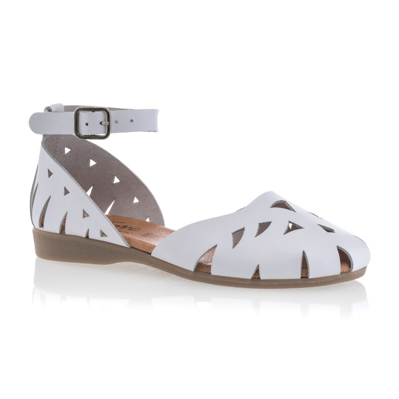 Weiße Damensandalen / Zehenfreie Schuhe