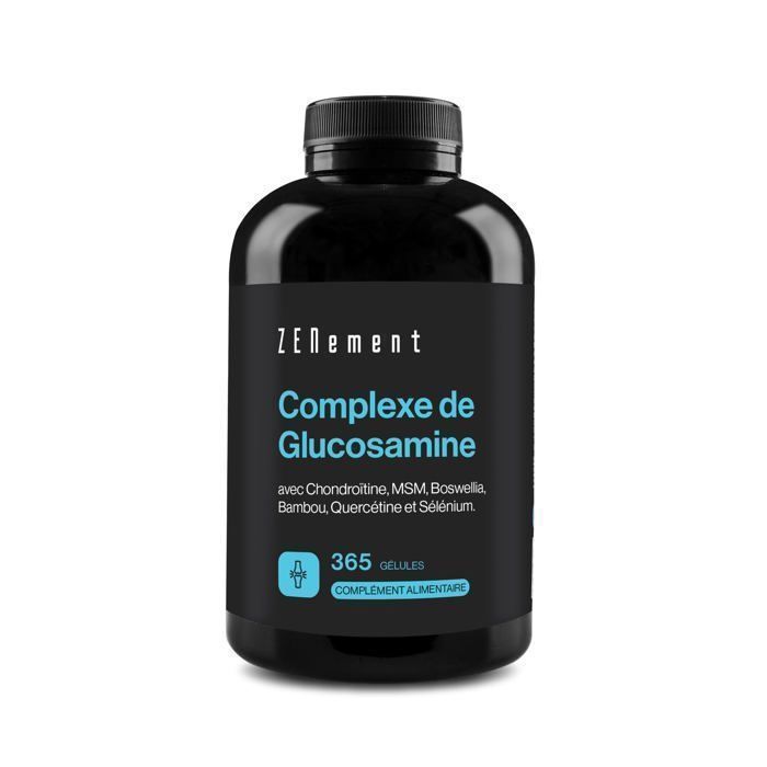 Complexo de glucosamina com condroitina, MSM, boswellia, bambu, quercetina e selênio - 365 cápsulas