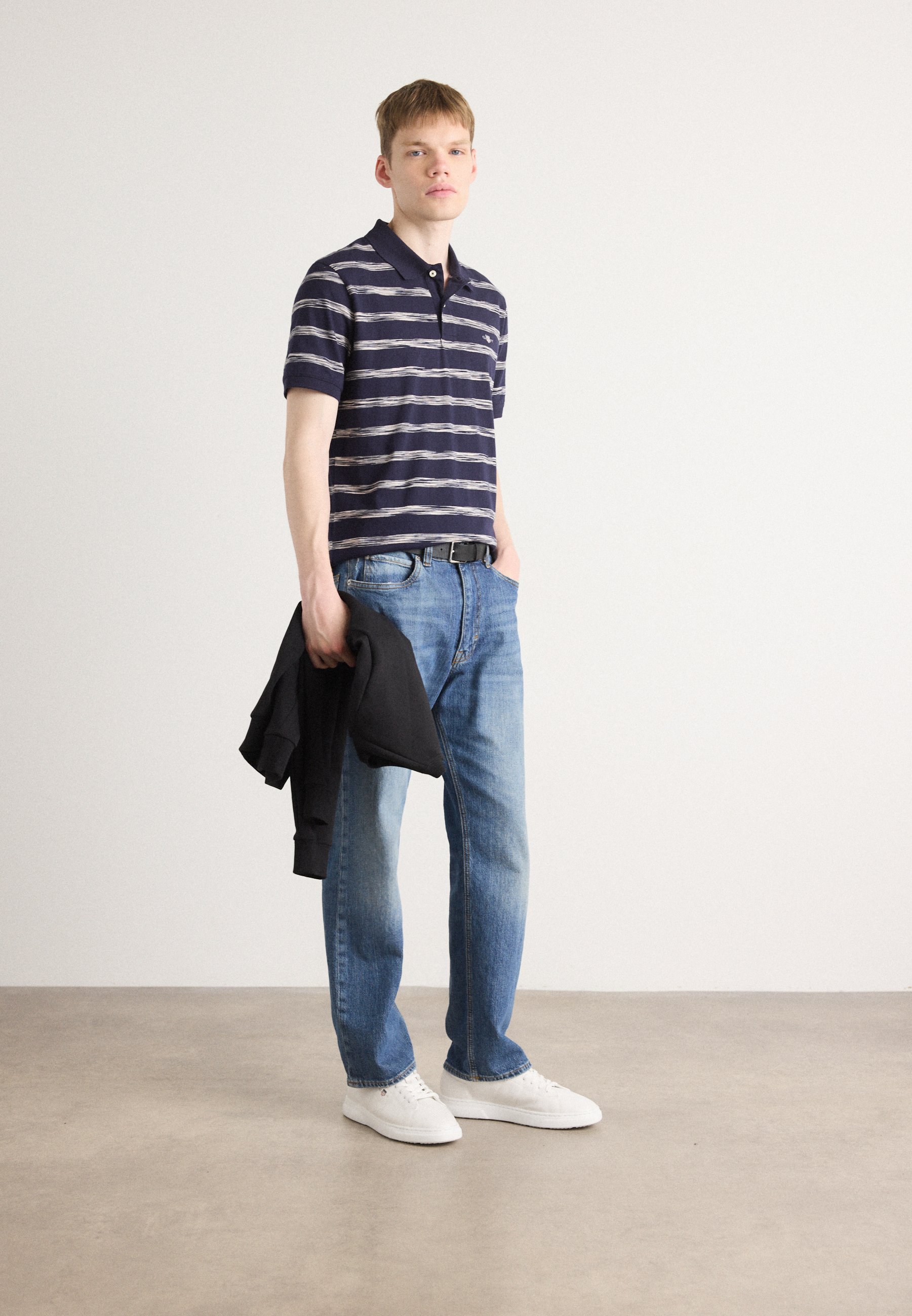 GANT GESTREEPT - Poloshirt - avondblauw