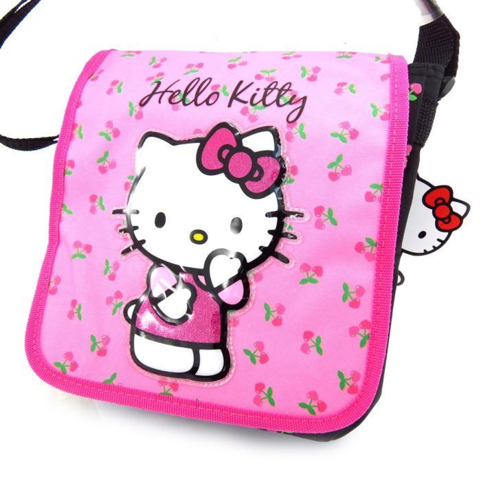 Sac à main bandoulière - Hello Kitty - Rose - Toile - 20.5x23.5x5 cm - Zippée
